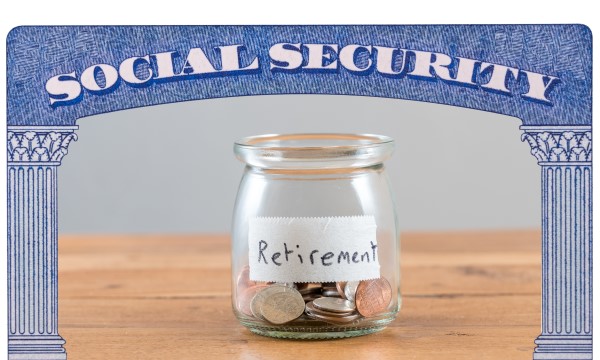 Retirement Savings–Start Early | Retirement Savings jar under Social Security "Arch".