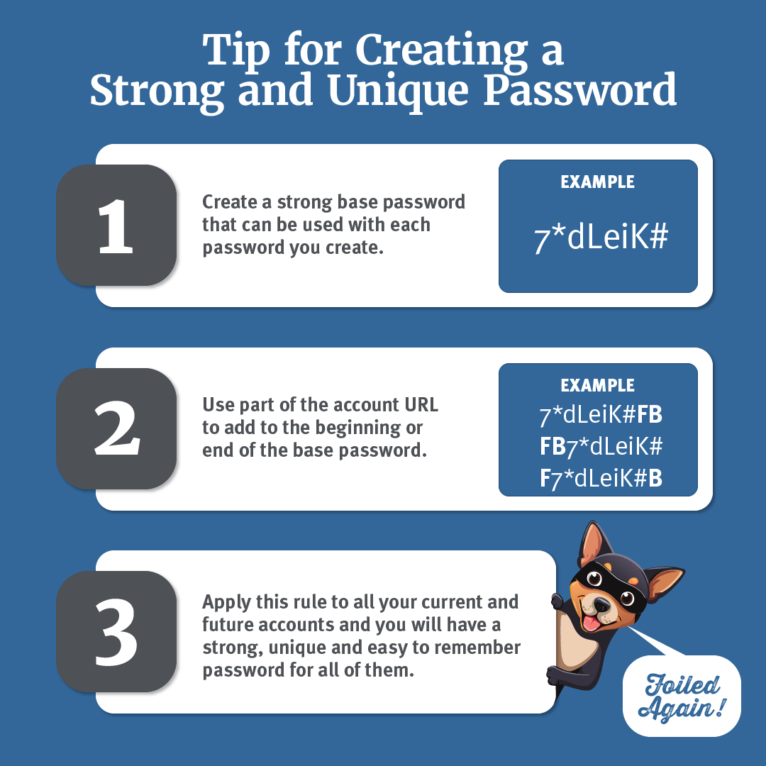 Tip for creating a strong and unique password